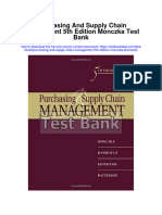 Purchasing and Supply Chain Management 5th Edition Monczka Test Bank