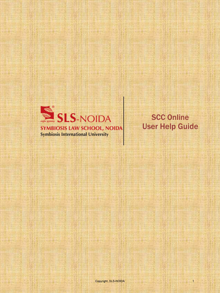 Guide To SCC Online PDF