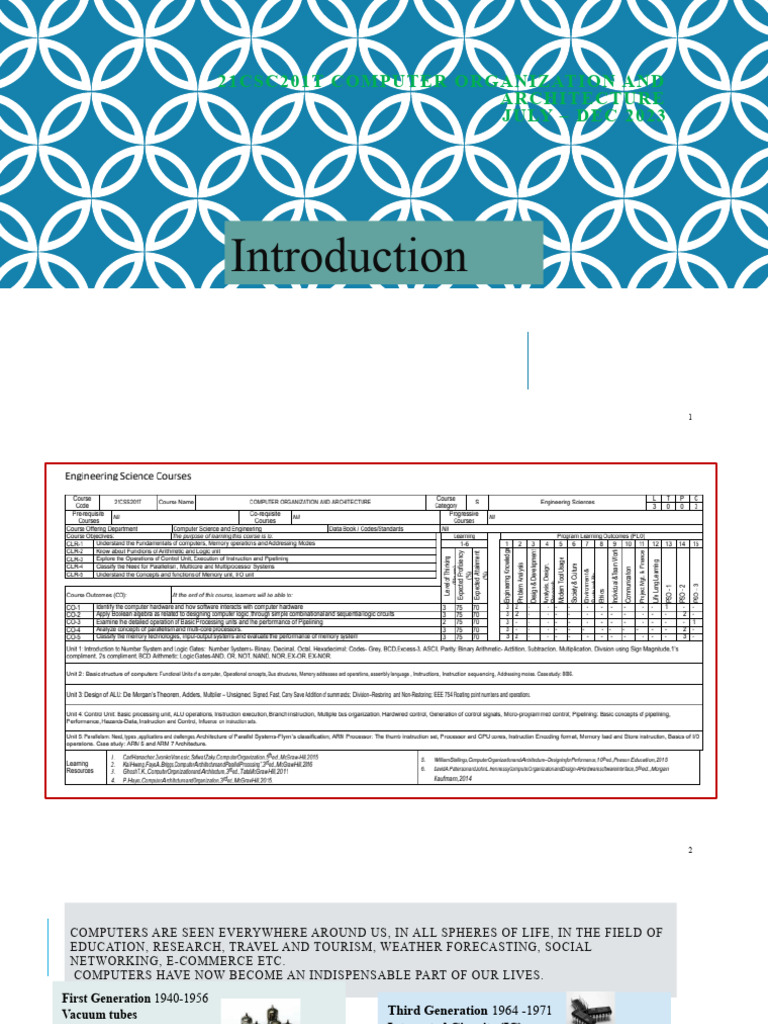 COA Intro 2023 | PDF