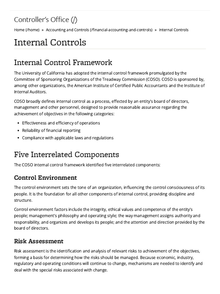 Internal Controls _ Controller's Office PDF Internal Control