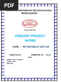 ENGLISH - PROJECT - 2023-24 (1) Sonu