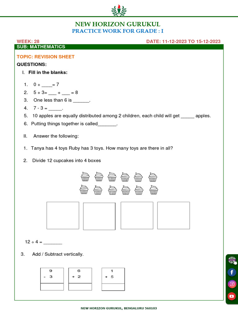Practice Work Class 1 1702632516 | PDF