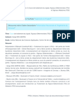 Cours 3 - Cours de Traitement Du Signal, Signaux Déterministes (TS1) Et Signaux Aléatoires (TS2)