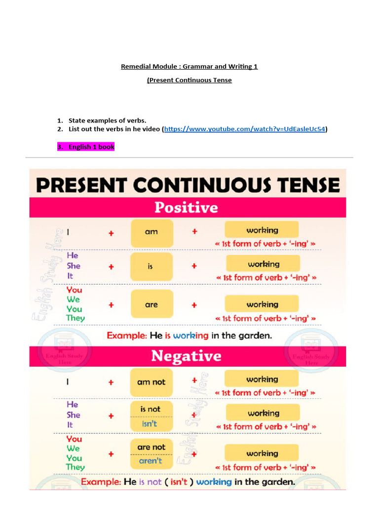 Year 4 Remedial Module - Grammar and Writing 1 | PDF