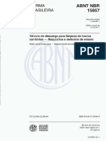 ABNT NBR 15857-2011 – Válvula de descarga para limpeza de bacias sanitárias — Requisitos e métodos de ensaio
