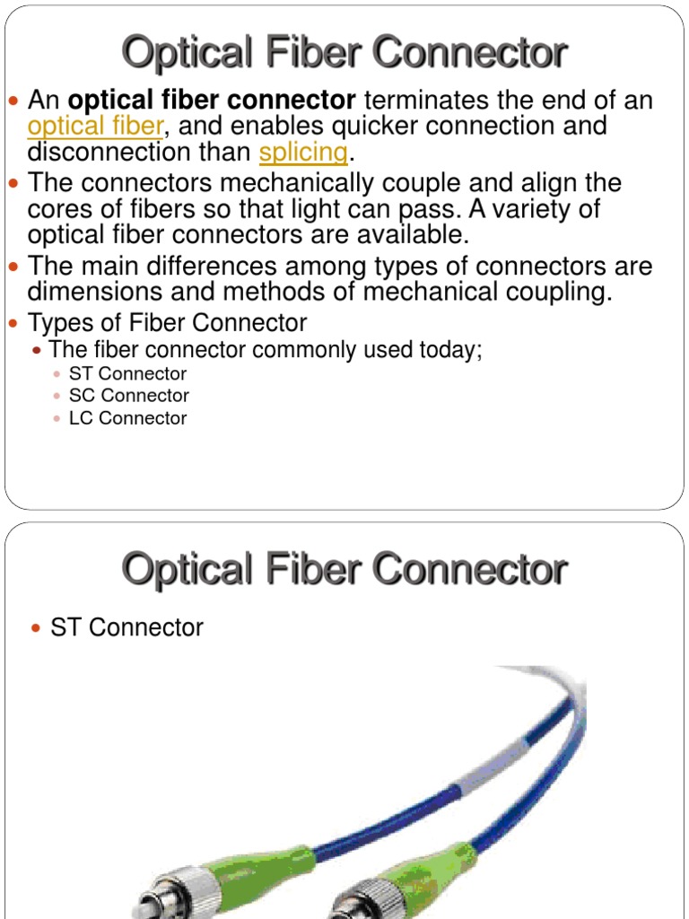 Types of Optical Fiber Connectors | PDF | Optical Fiber | Electrical ...