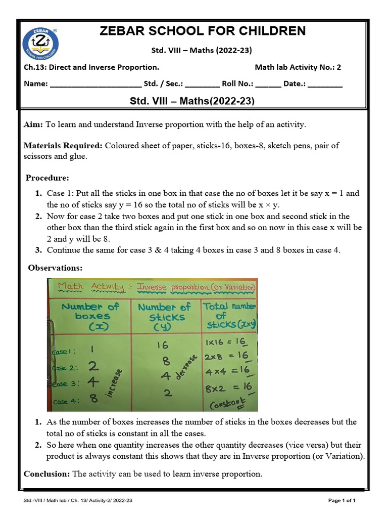 bulletinsa7N6dB73uSSTD 8 Math Activity Ch13 Direct and Inverse Proportion (Activity 2 ) PDF