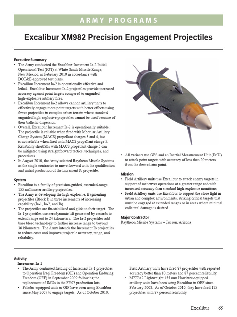 Excalibur Increment Ia-2 Summary | PDF
