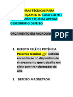 ? Palavras Técnicas Orçamento