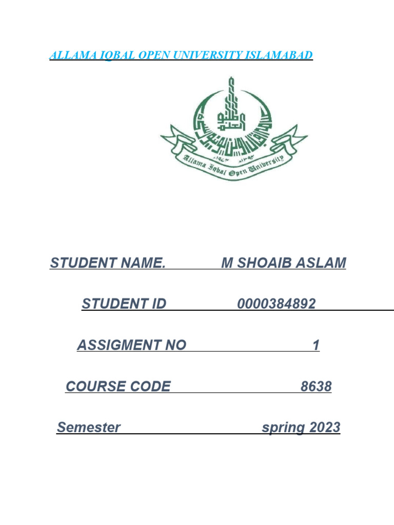 Aiou 8638 Solved Assignment | PDF | Constructivism (Philosophy Of ...