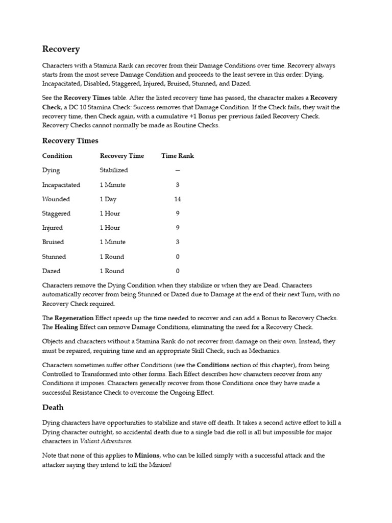 Valiant Recovery Draft | PDF