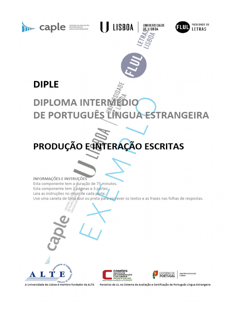 DIPLE Exam Instructions and Tasks | PDF | Foreign Language Studies