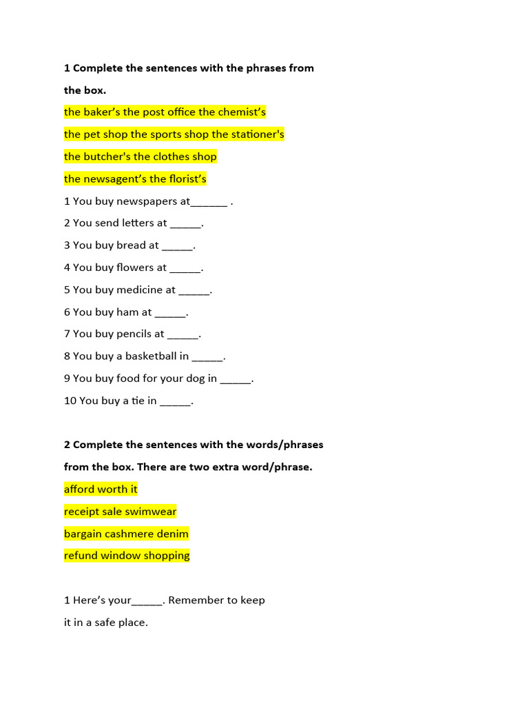 essential words 1 unit 7
