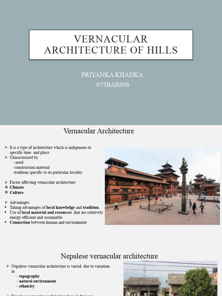 Vernacular Architecture of Nepal's Hills | PDF