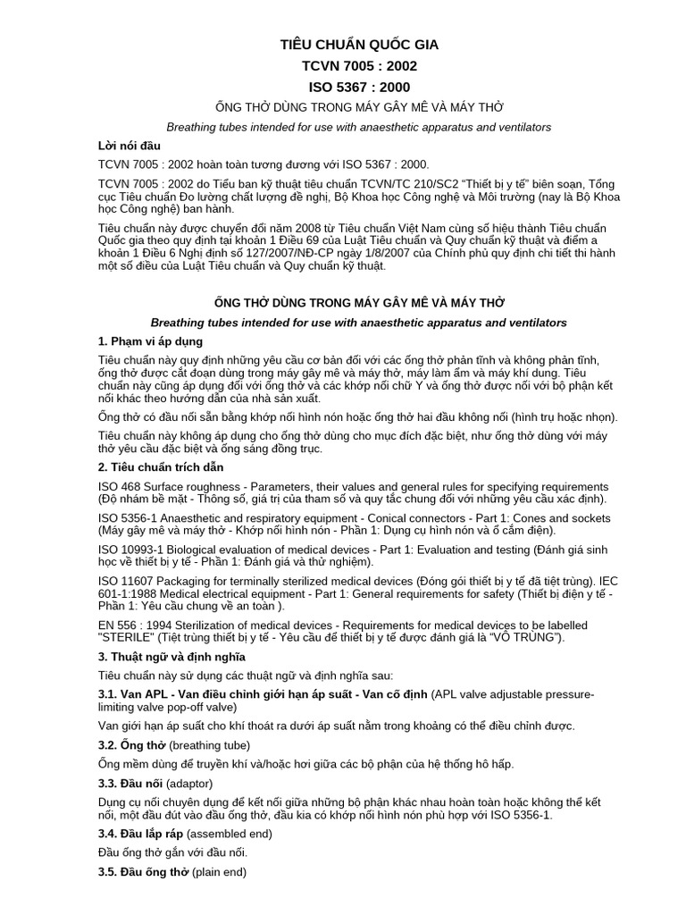 Tiêu Chuẩn Quốc Gia TCVN 7005: 2002 ISO 5367: 2000 | PDF