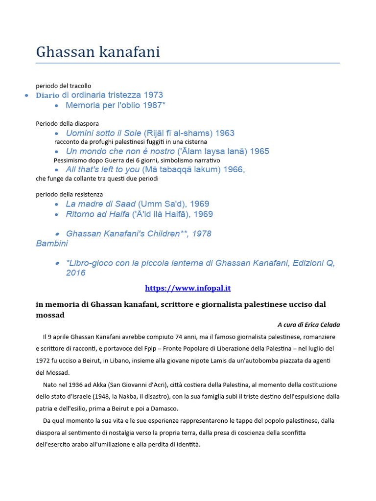 Ghassan Kanafani Palestina | PDF