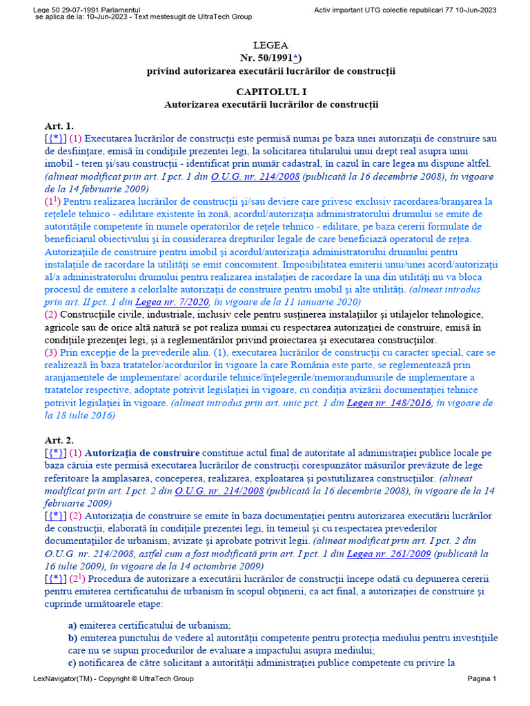 Legea 501991 Actualizata 10Iun2023 PDF