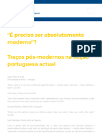 Cátedra Padre António Vieira de Estudos Portugueses - Traços Pós-Modernos Na Ficção Portuguesa Actual