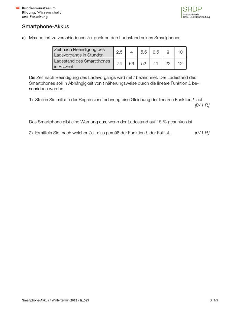 Aufgabenpool SRDP M | PDF