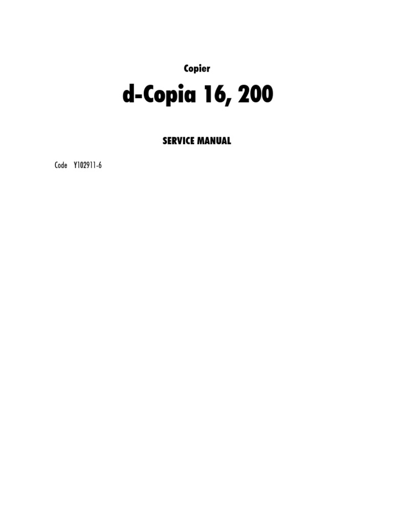 d-COPIA 16-200 - Service Manual (Y102911-6) | Printed Circuit Board | Image  Scanner