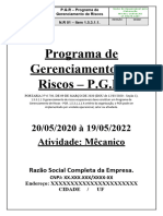 Modelo do PGR - Programa de Gerenciamento de Riscos - Maio de 2020