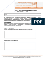 Informe General de Actividades Y Resultados PERÍODO 2014 - 2015