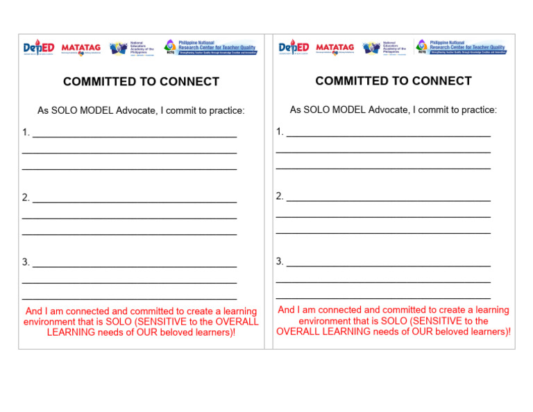 Session 3 - Commitment Form | PDF