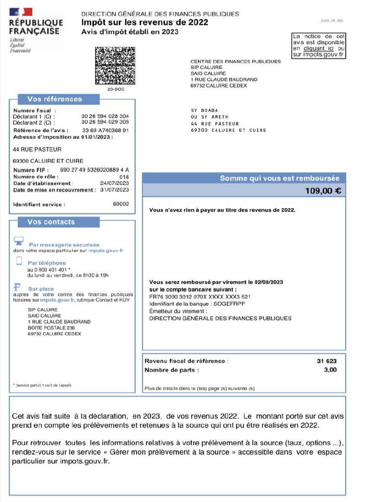 comment recevoir ses avis d imposition par courrier