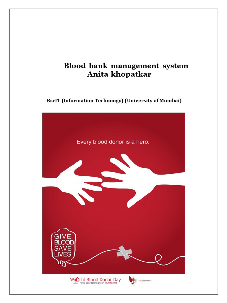 Bloodbankmanagement Project | PDF