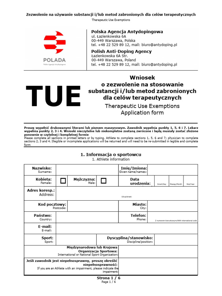 TUE Wniosek v.2019 3 | PDF