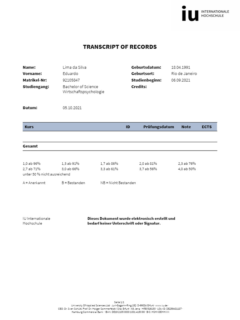 Transcript of Records - FS - Deutsch | PDF