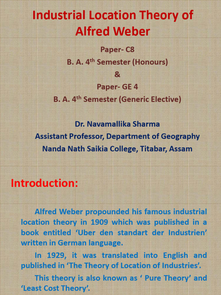 Industrial Location Theory of Alfred er PDF