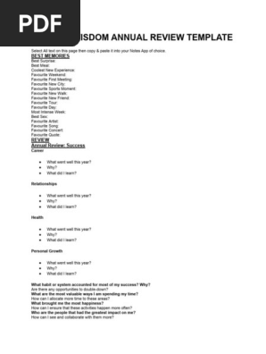 Annual Review Template