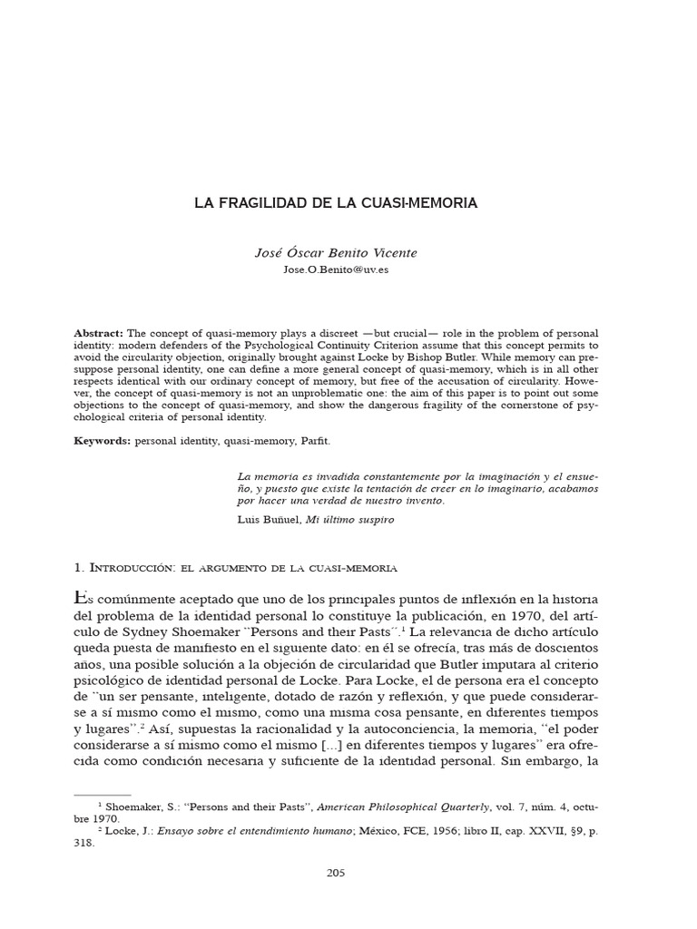 Fragilidad de la cuasi-memoria en identidad | PDF | Ciencia y matemáticas