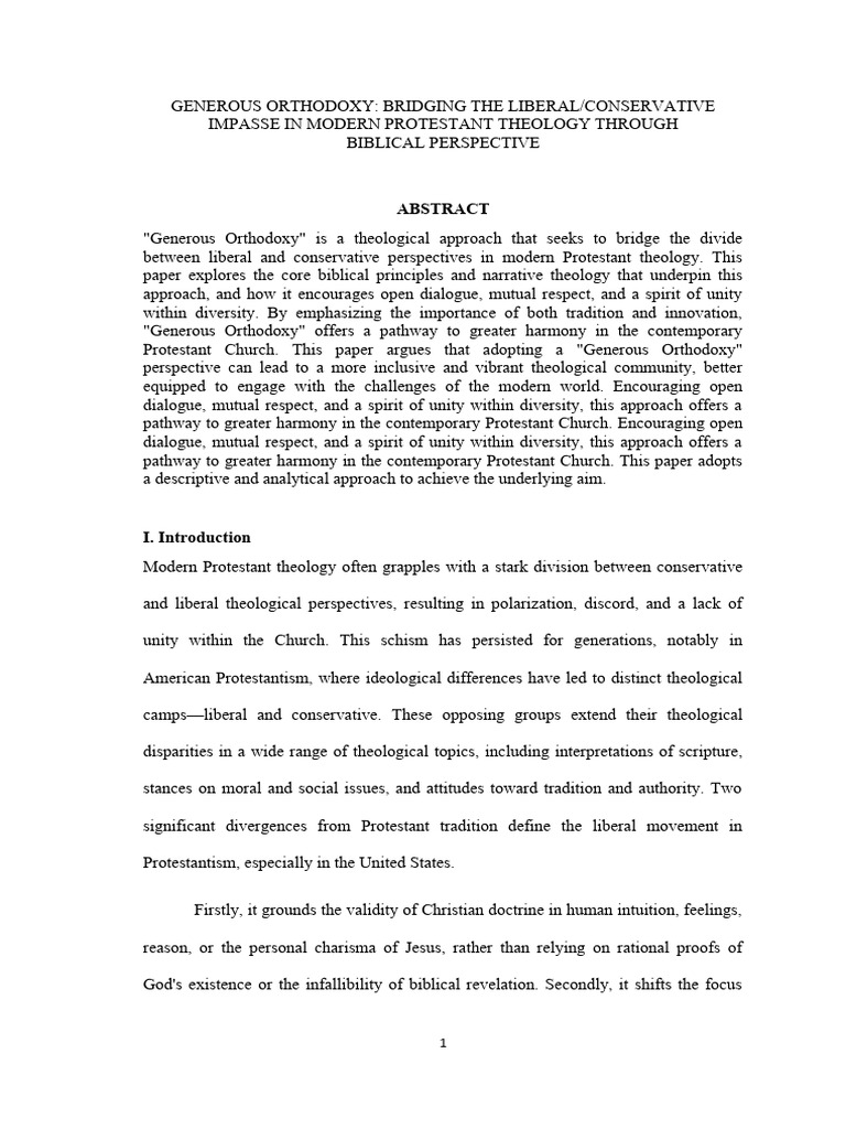 Emmanuel Daniel Generous Orthodoxy PDF