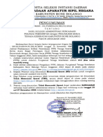 Pengumuman Hasil Seleksi Adminstrasi PPPK JF Tenaga Kesehatan Kab Bone Bolango 2022