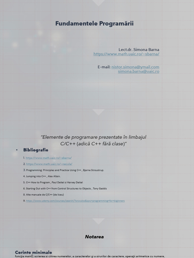 Curs 1 Fundamentele Programarii | PDF