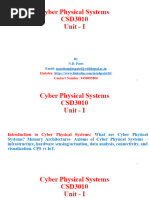 Cyber Physical Systems CSD3010 Unit - I: by N.D. Patel Email