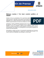 Boletín de Prensa Concejo Distrital #083