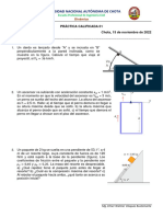 Practica Calificada I de Dinamica / Unach 2022 Ii