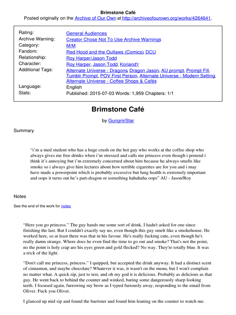 Brimstone Cafe PDF