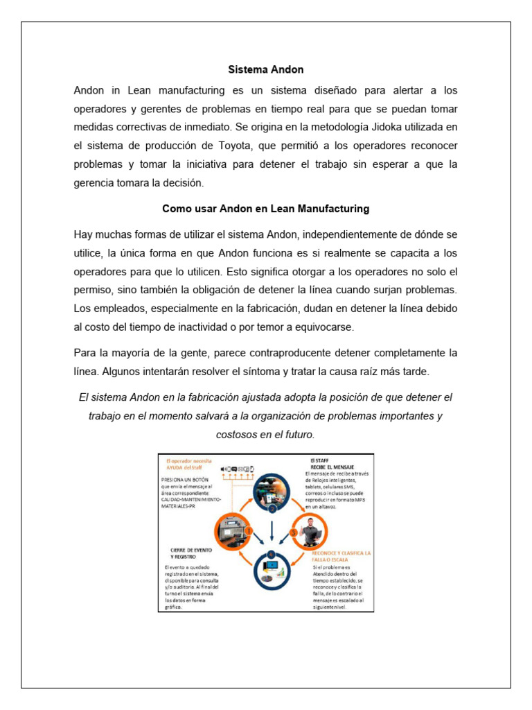 Sistema Andon en Manufactura Lean | PDF | Negocios | Informática
