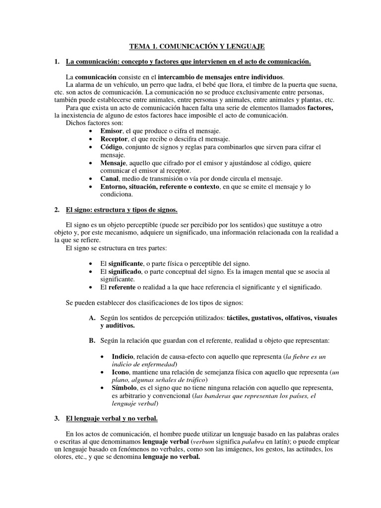 Comunicación y Lenguaje Básico | PDF | Artes del Lenguaje y ...