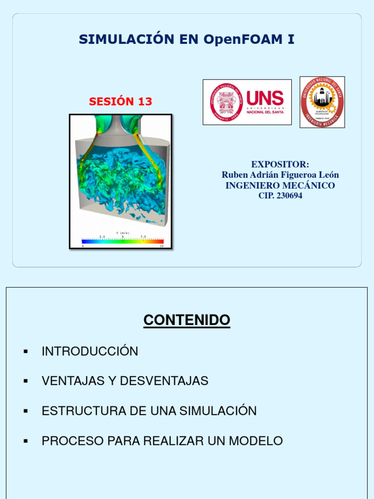 SESIÓN 13 - SIMULACIÓN EN OpenFOAM I | PDF
