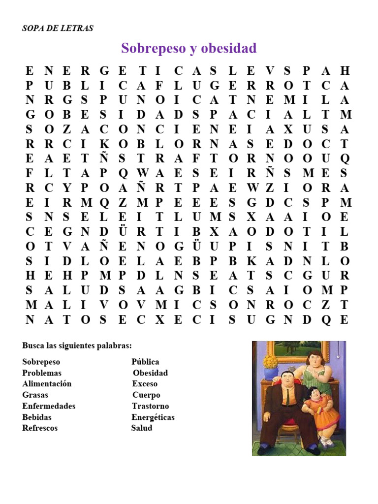 Sopa de Letras Obesidad | PDF