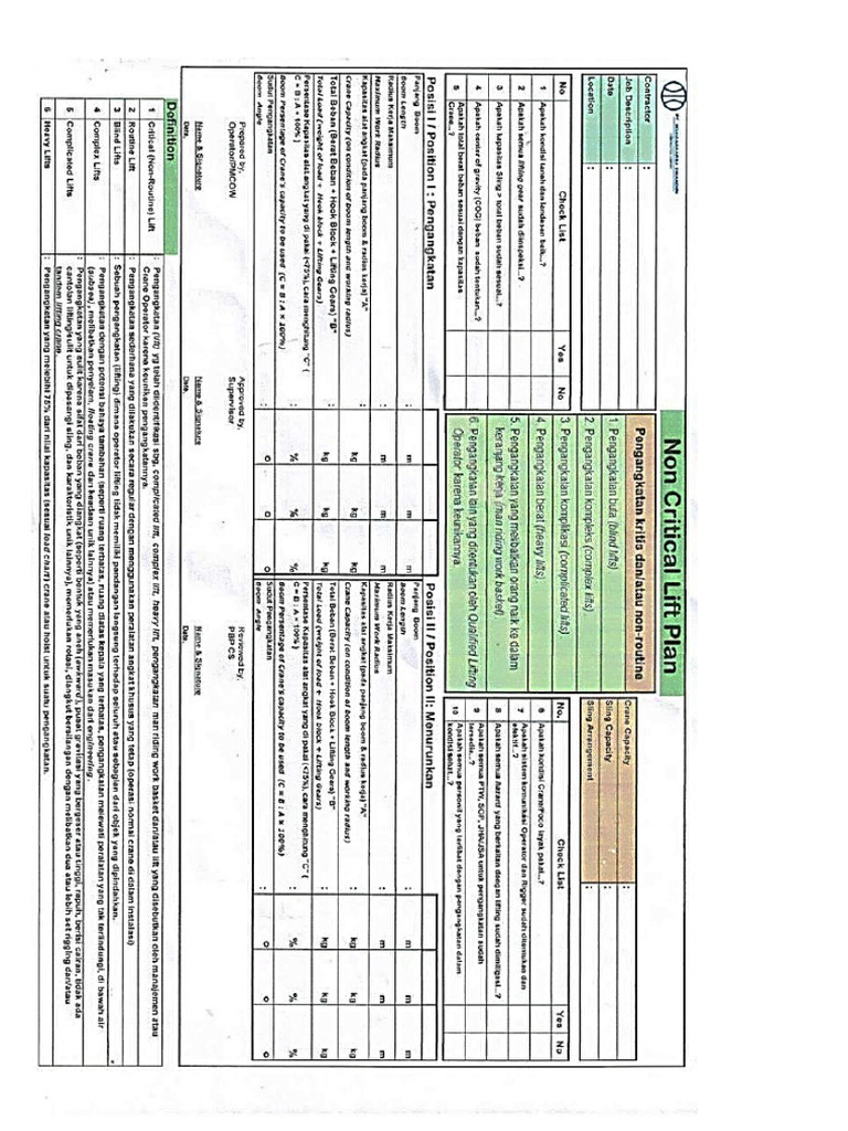 Non Critical Plan Lifting | PDF