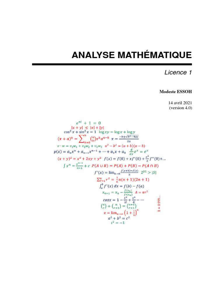 Analyse Licence 1 Pdf