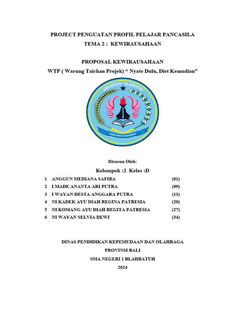 Template Proposal Wira Usaha | PDF