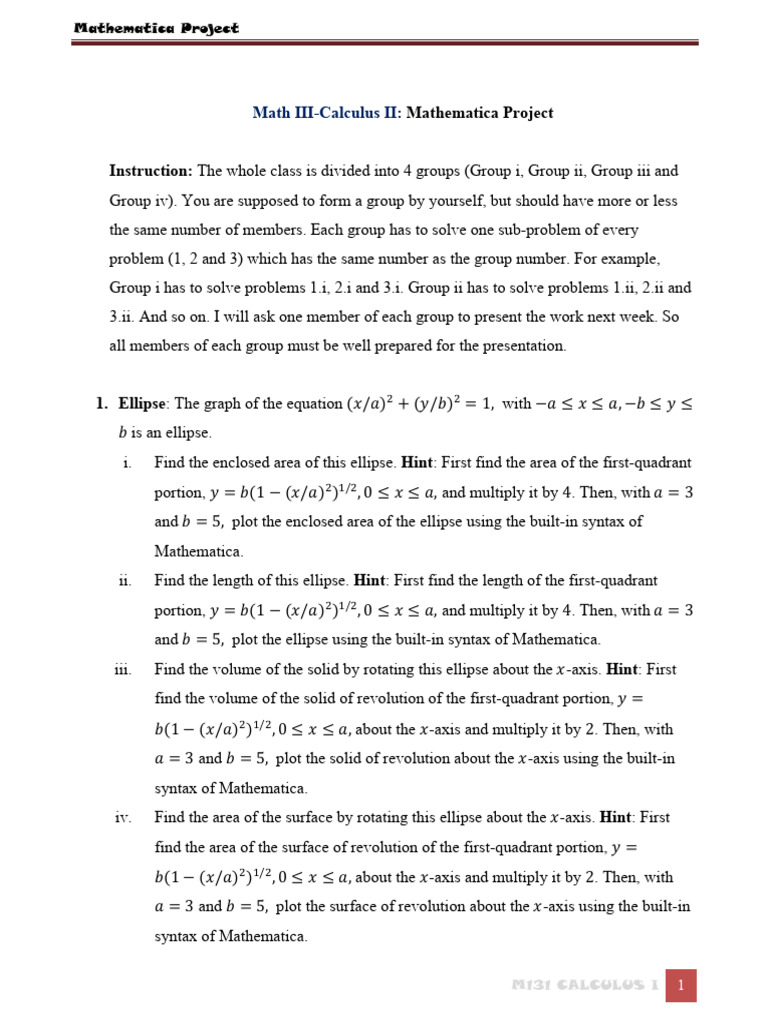Math III-Project I | PDF