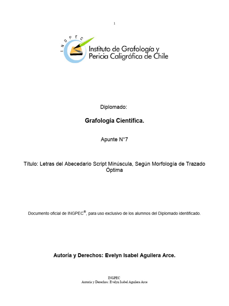 Apunte 7 Letras Abecedario Script Minúscula - CR | PDF